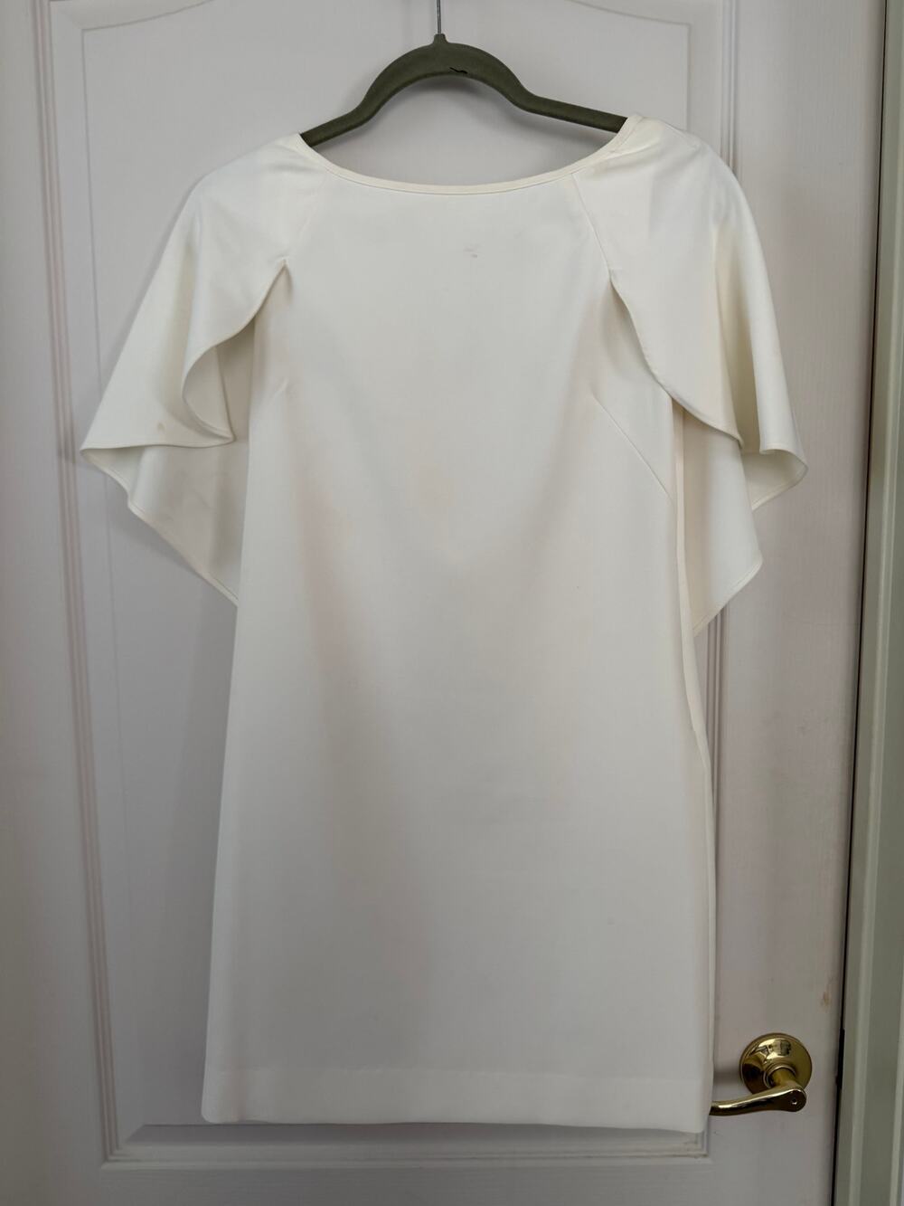 Milly Ivory White Cape Sleeve Shift Mini Dress Bridal Cocktail Size 0